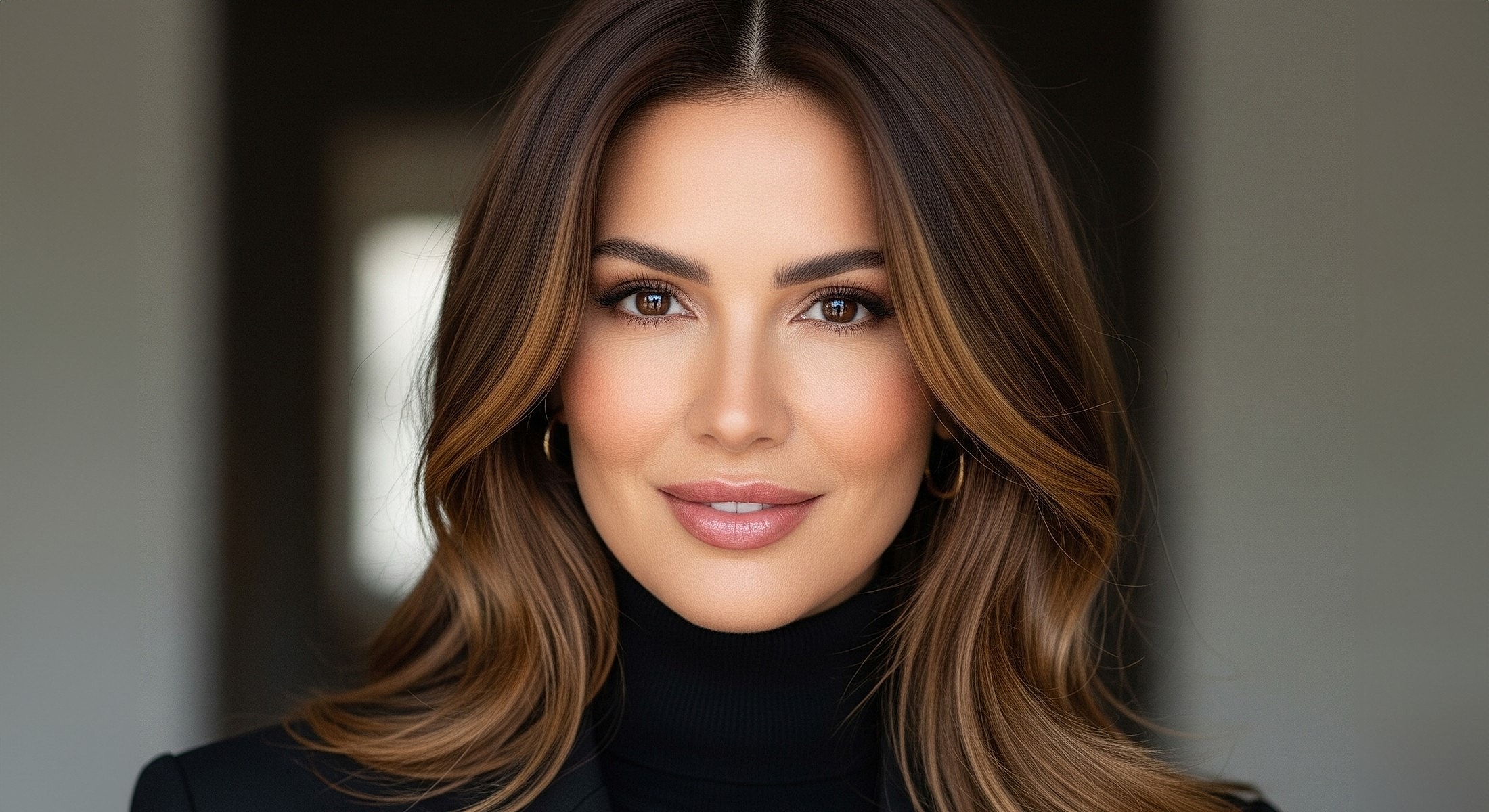 Portrait of a woman with wavy hair.